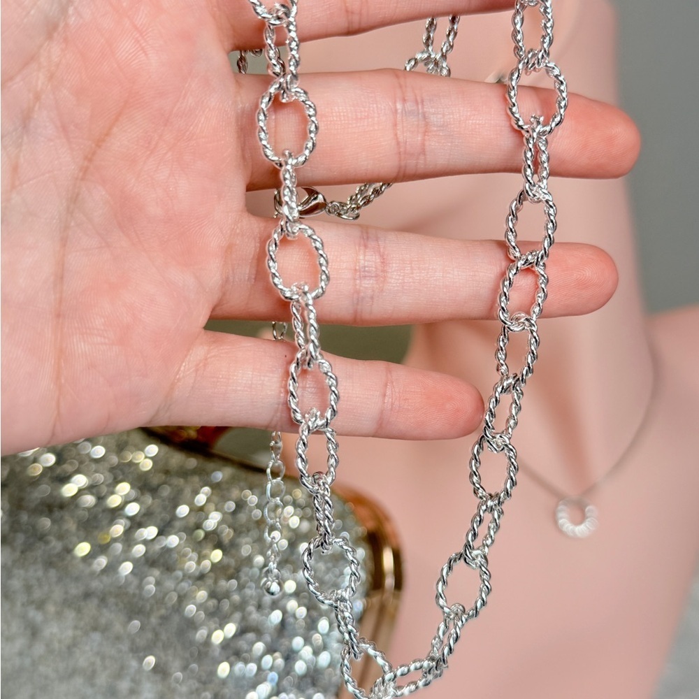 ⚜️❤️🔥 Elegant Silver Bold Chain Necklace - Picture 8 of 9